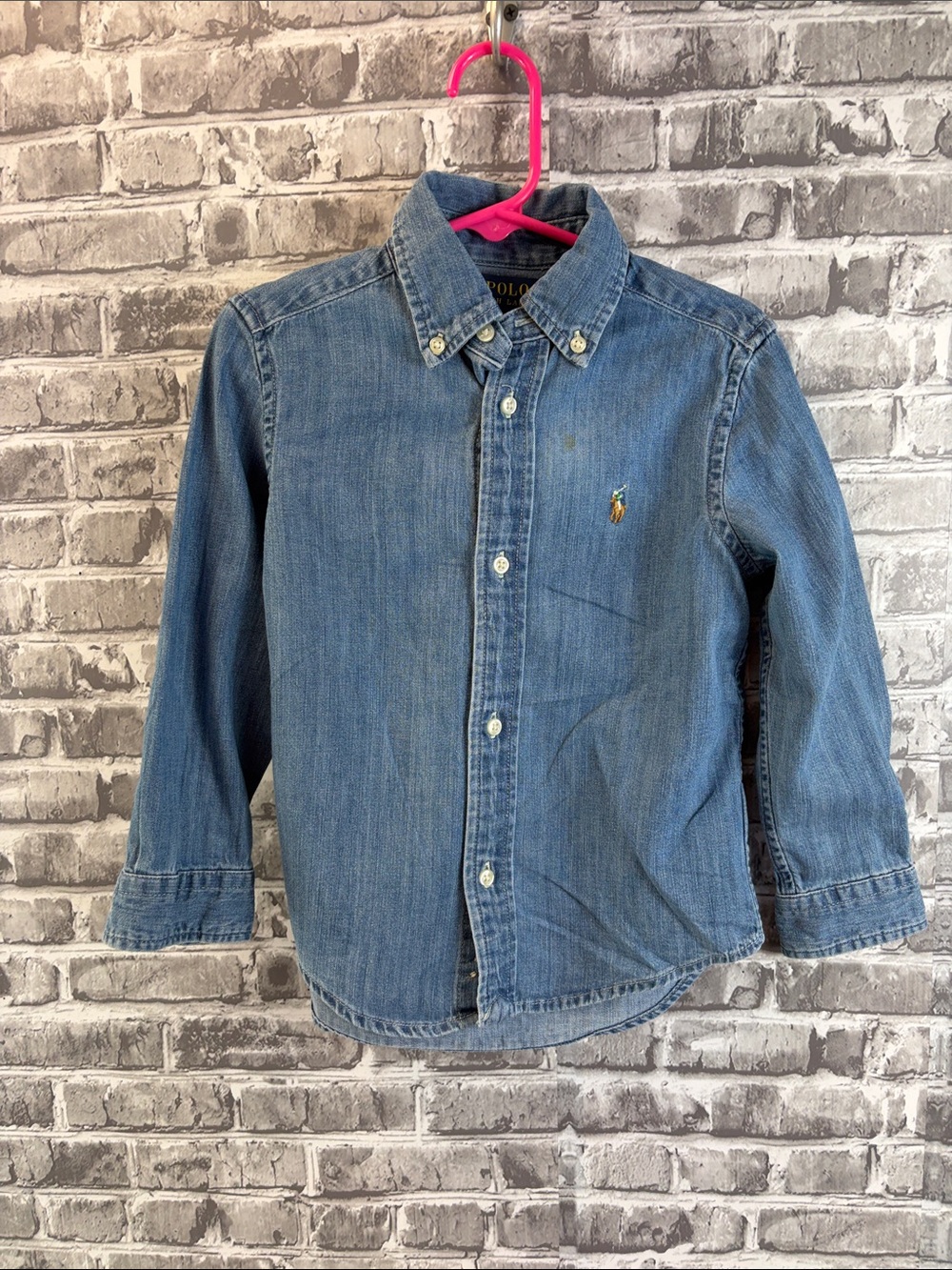 Ralph Lauren Boys' Light Blue Denim Button-Down Shirt